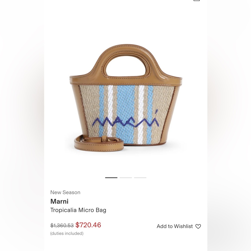 Marni Tropicalia Micro Bag - Tan and Blue Stripes